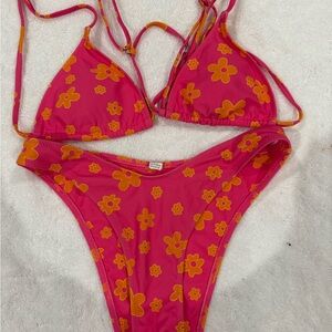 Pink Floral Bikini Set